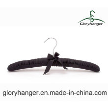 Black Satin Padded Hanger with Matel Hook, Velvet Hanger